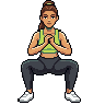 Camera-facing squat exercise
